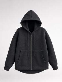 Women's Hooded Zip-Up Jacket | Denby in Dark Gray - Juana Fashion