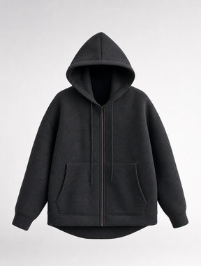 Women's Hooded Zip-Up Jacket | Denby in Dark Gray - Juana Fashion