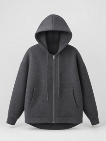 Women's Hooded Zip-Up Jacket | Denby in Light Gray - Juana Fashion