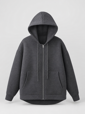Women's Hooded Zip-Up Jacket | Denby in Light Gray - Juana Fashion