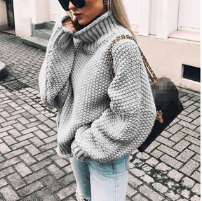 Women's Oversized Turtleneck Sweater — View 4