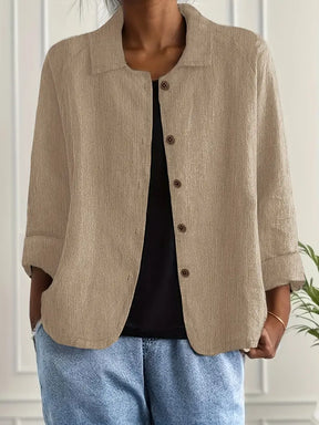 Women's Lightweight Button-Front Jacket | Hanna in Light Blue - Juana Fashion