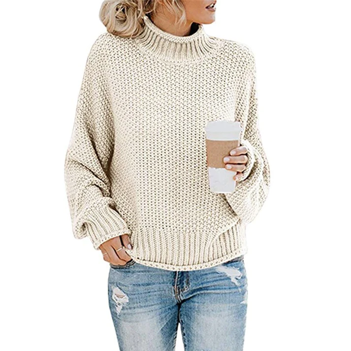 Women's Chunky Knit Turtleneck Sweater — View 1