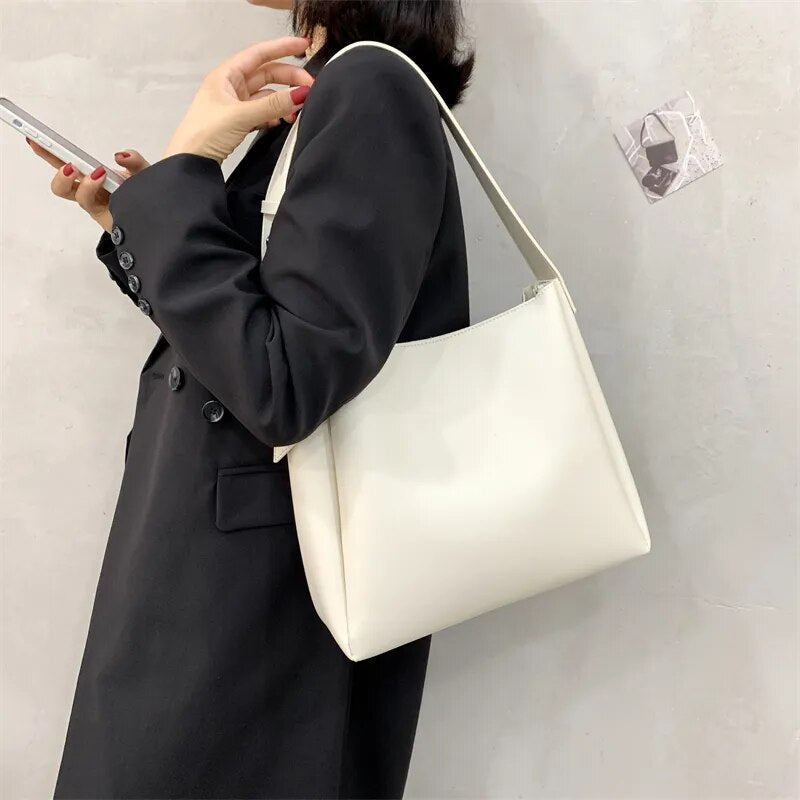 Women's Soft Faux Leather Shoulder Tote Bag by Juana Fashion