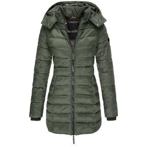 Women's Zip Front Hooded Puffer Jacket — View 4