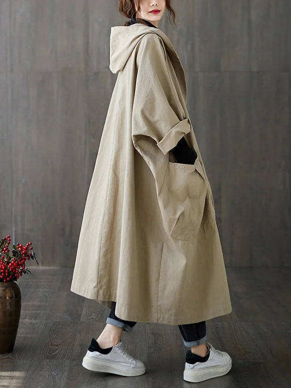 Women's Long Waterproof Coat | Felicia in Beige - Juana Fashion