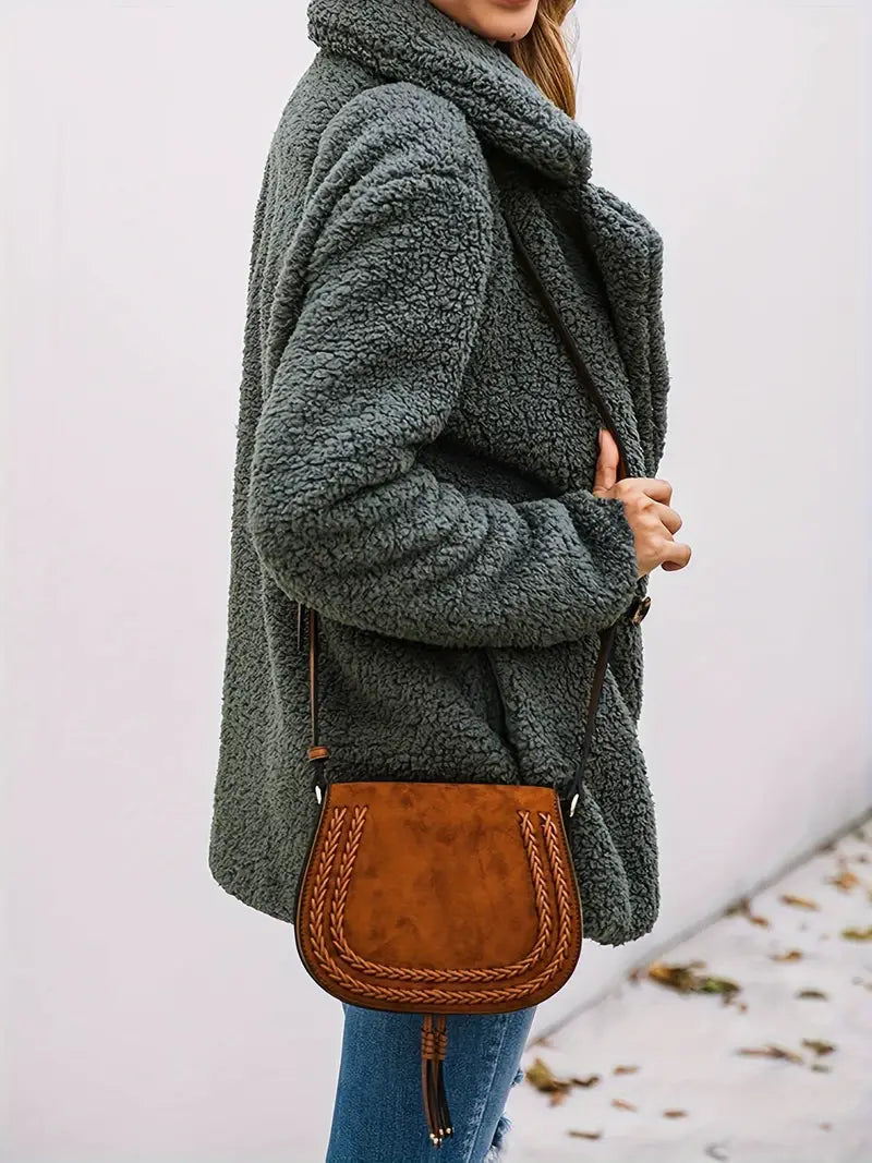 Women's Double Breasted Teddy Jacket — View 8