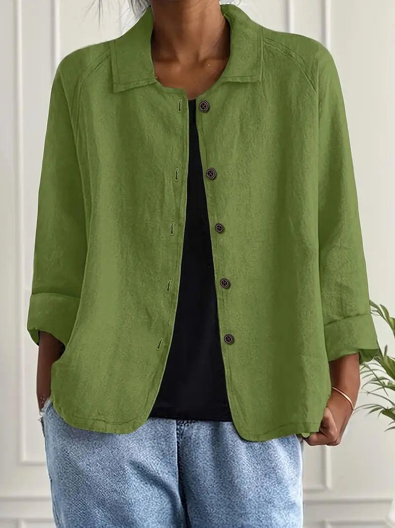 Women's Lightweight Button-Front Jacket | Hanna in Pink - Juana Fashion