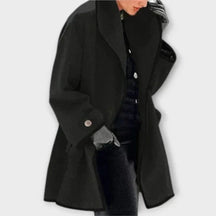 Women's Coat with Contrast Trim | Clara in Khaki - Juana Fashion