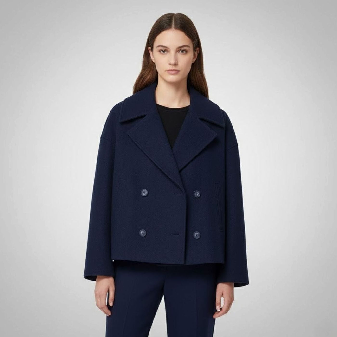 Women's Oversized Double-Breasted Coat | Lena in Beige - Juana Fashion