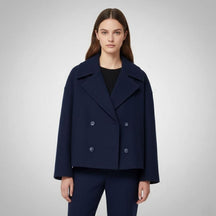 Women's Oversized Double-Breasted Coat | Lena in Beige - Juana Fashion