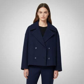 Women's Oversized Double-Breasted Coat | Lena in Beige - Juana Fashion