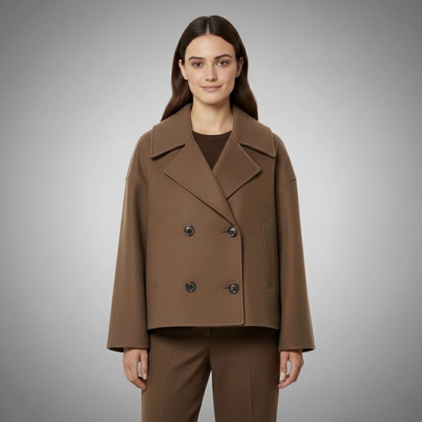 Women's Oversized Double-Breasted Coat | Lena in Black - Juana Fashion