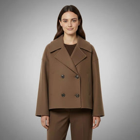 Women's Oversized Double-Breasted Coat | Lena in Black - Juana Fashion