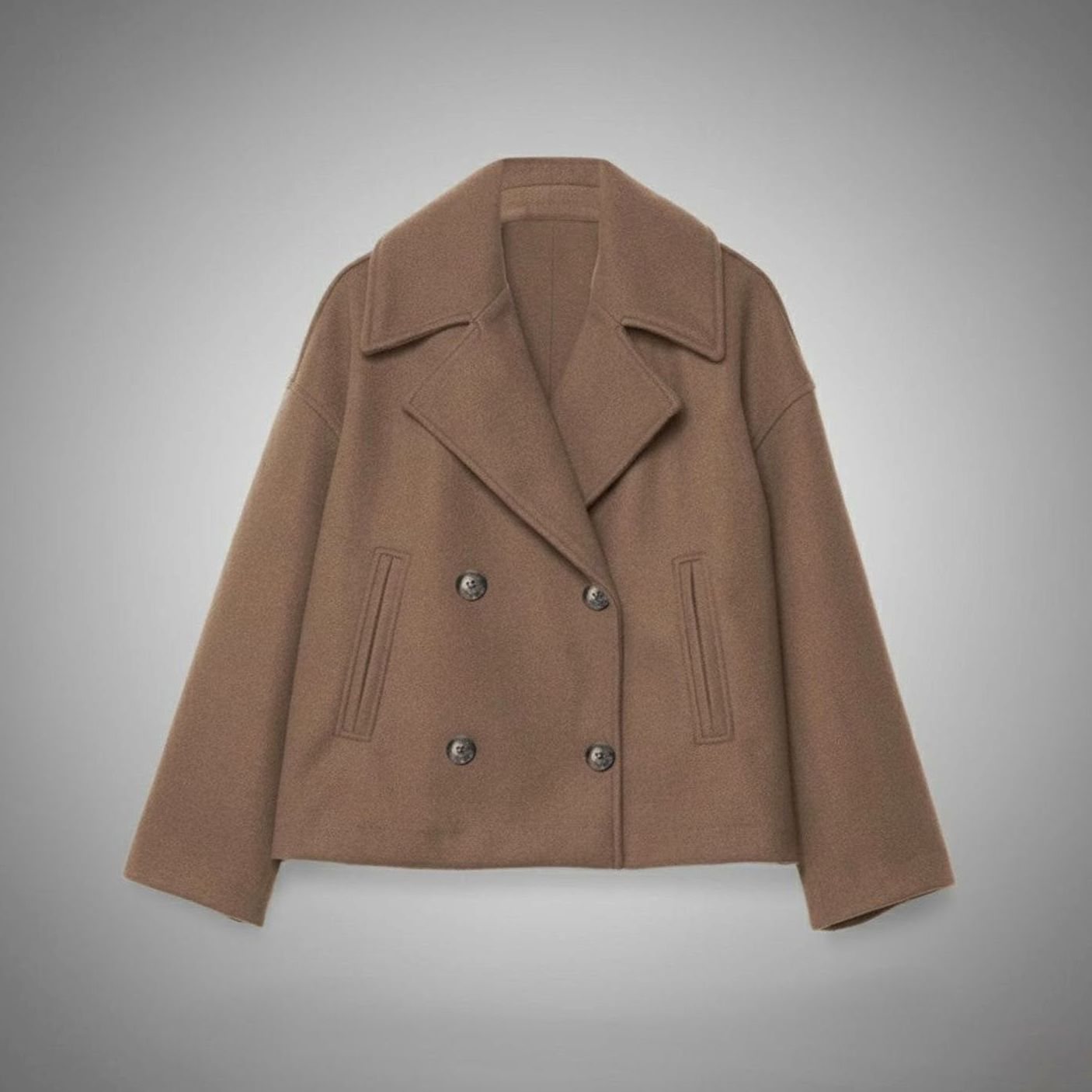 Women's Oversized Double-Breasted Coat | Lena in Navy - Juana Fashion