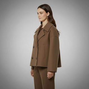 Women's Oversized Double-Breasted Coat | Lena in Navy - Juana Fashion