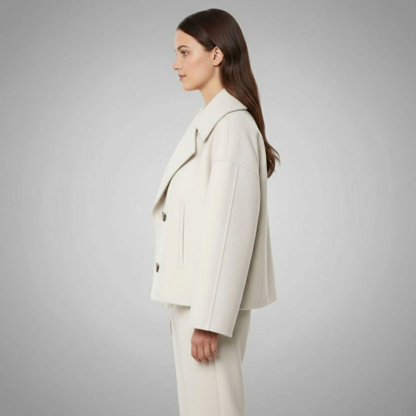 Women's Oversized Double-Breasted Coat | Lena in Black - Juana Fashion
