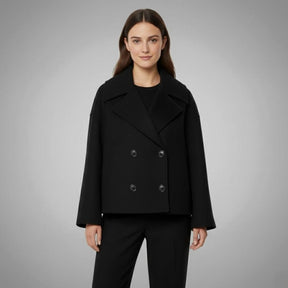Women's Oversized Double-Breasted Coat | Lena in Beige - Juana Fashion