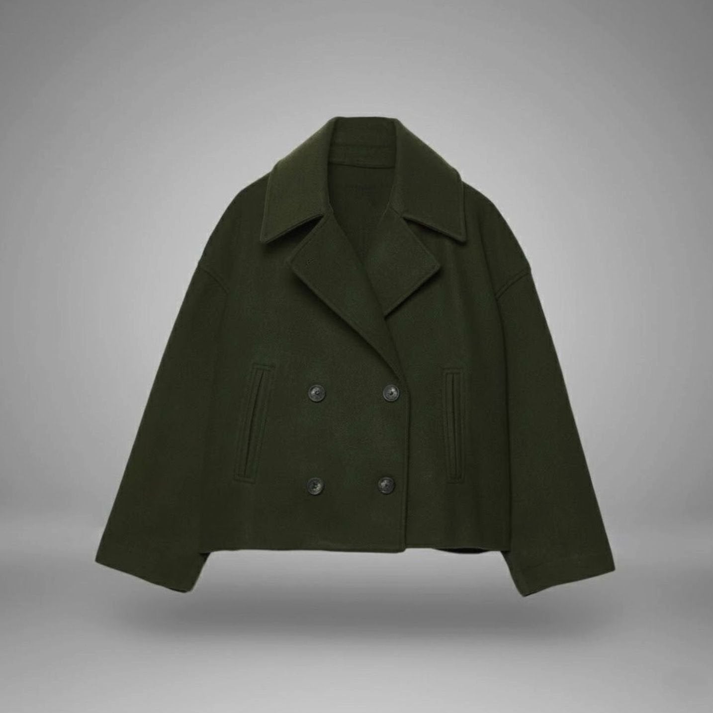 Women's Oversized Double-Breasted Coat | Lena in Green - Juana Fashion
