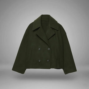 Women's Oversized Double-Breasted Coat | Lena in Green - Juana Fashion
