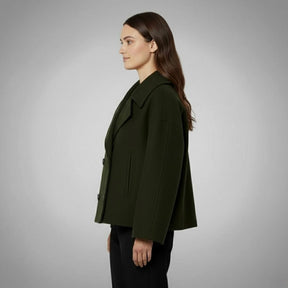Women's Oversized Double-Breasted Coat | Lena in Green - Juana Fashion