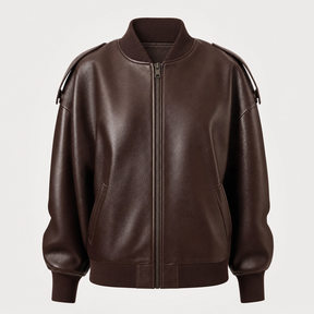 Women's Faux Leather Bomber Jacket | Elmswell in Black - Juana Fashion