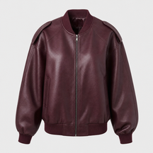Women's Faux Leather Bomber Jacket | Elmswell in Brown - Juana Fashion