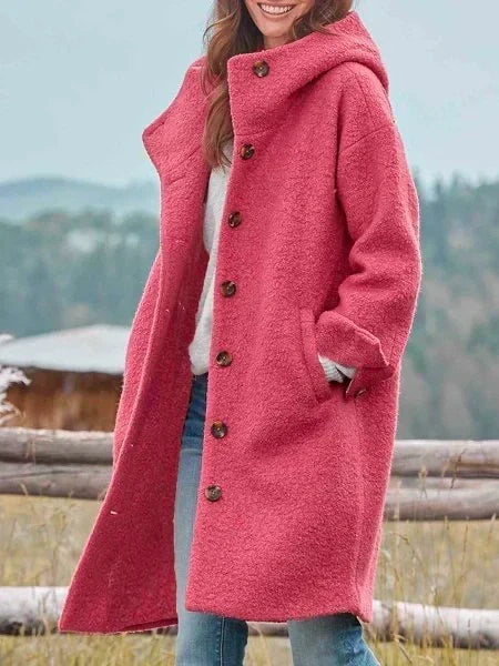 Women's Oversized Button-Front Coat | Selina in Green - Juana Fashion