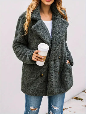 Women's Double Breasted Teddy Jacket — View 9