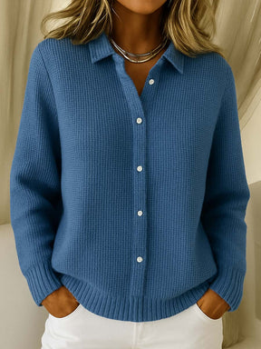 Women's Classic Button-Front Cardigan | Lisa in Blue - Juana Fashion