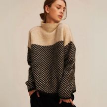 Women's Chunky Knit Turtleneck Sweater — View 7