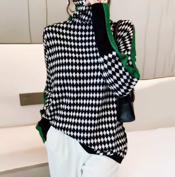 Women's Colorblock Turtleneck Sweater — View 7