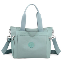 Women's Seven Compartment Shoulder Tote Bag in Light Blue by Juana Fashion