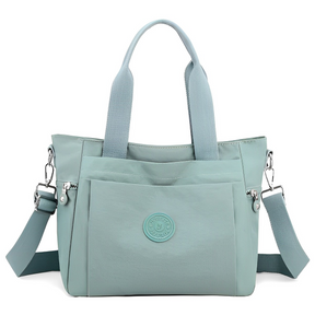 Women's Seven Compartment Shoulder Tote Bag in Light Blue by Juana Fashion