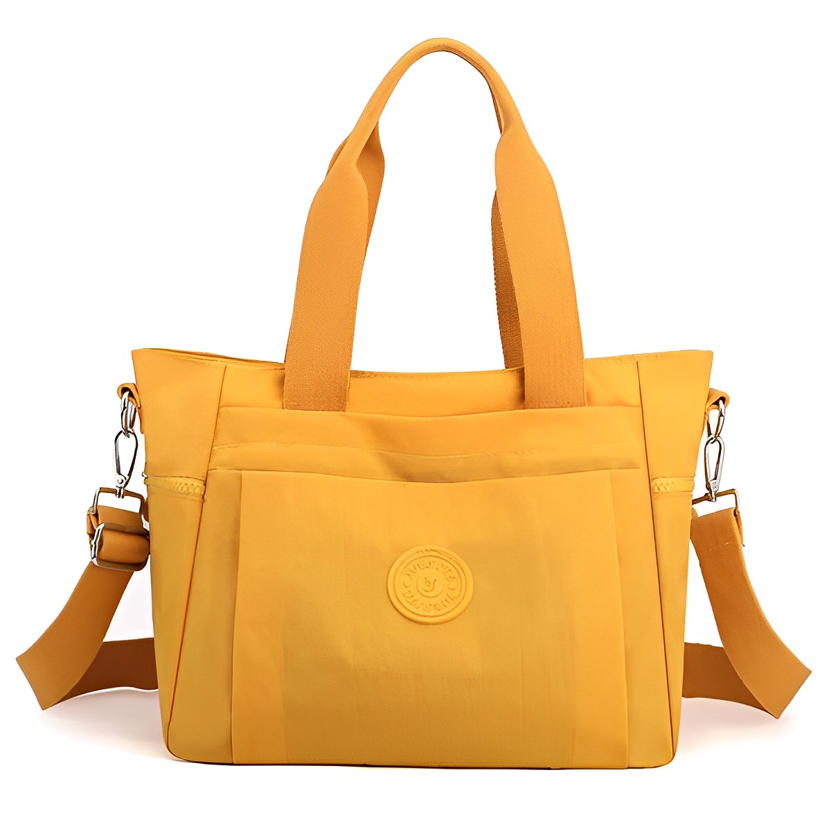 Women's Seven Compartment Shoulder Tote Bag in Yellow by Juana Fashion