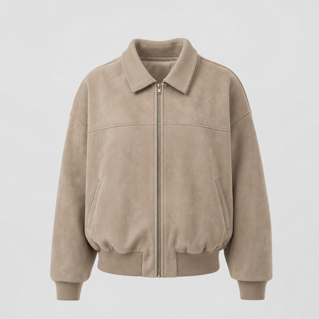 Women's Insulated Faux Suede Bomber Jacket | Fairholme in Khaki - Juana Fashion