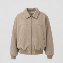 Women's Insulated Faux Suede Bomber Jacket | Fairholme in Khaki - Juana Fashion
