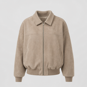Women's Insulated Faux Suede Bomber Jacket | Fairholme in Khaki - Juana Fashion