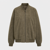 Women's Insulated Faux Suede Bomber Jacket | Fairholme in Khaki - Juana Fashion