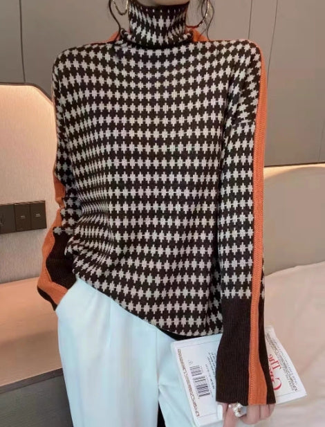 Women's Colorblock Turtleneck Sweater — View 8