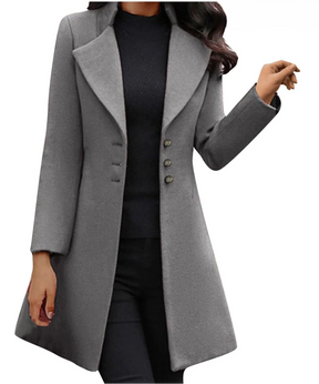 Women's Wool Long Sleeve Coat — View 2