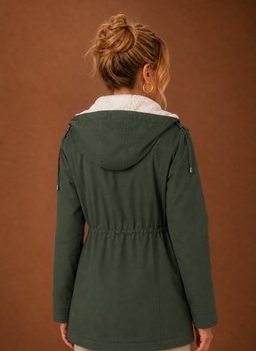 Women's Long Hooded Parka with Fleece Lining | Eleonora - Juana Fashion