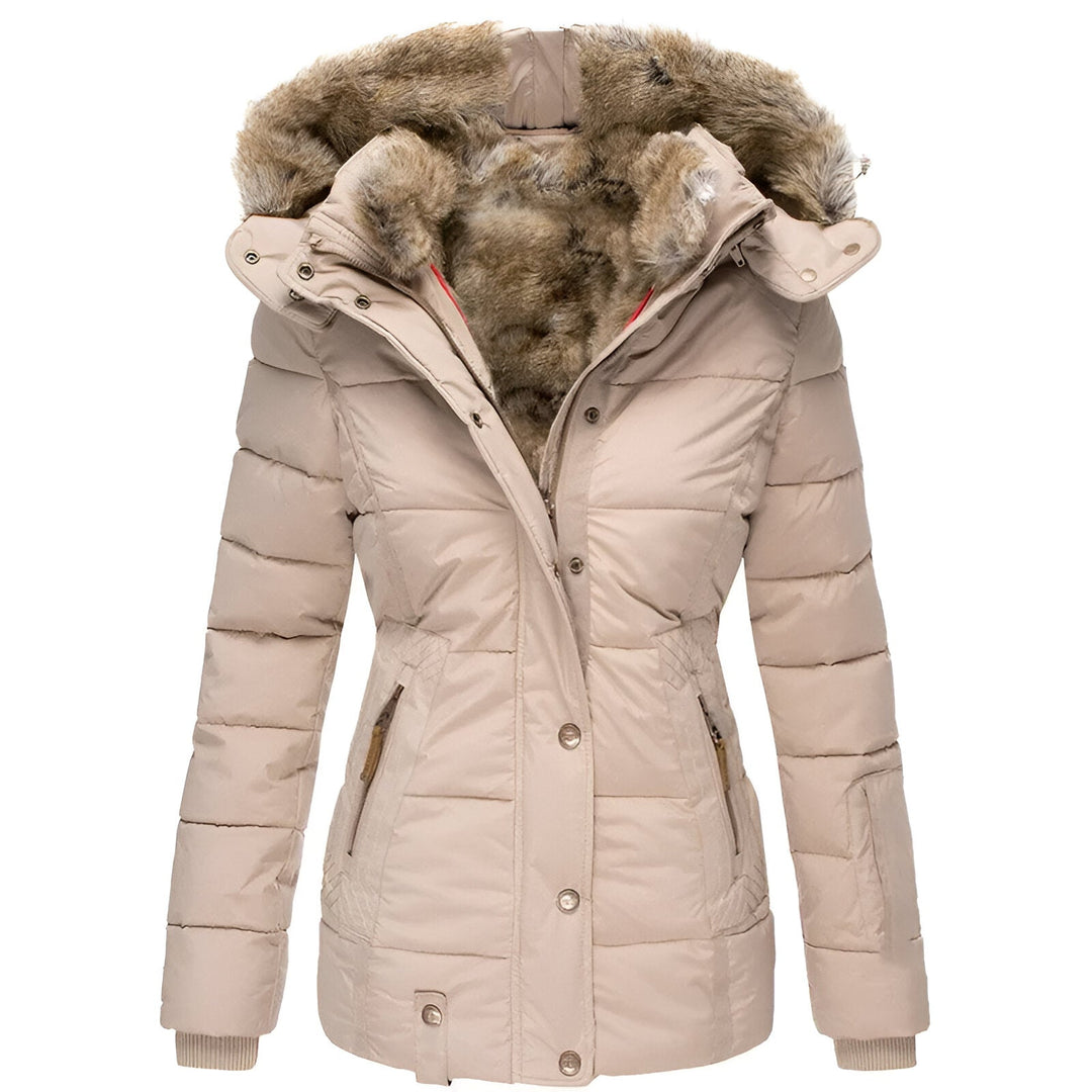 Women's Fitted Hooded Winter Jacket | Bettina in Black - Juana Fashion