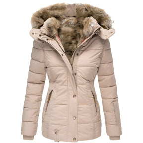 Women's Fitted Hooded Winter Jacket | Bettina in Black - Juana Fashion