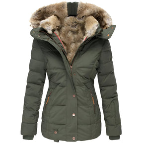 Women's Fitted Hooded Winter Jacket | Bettina in Black - Juana Fashion