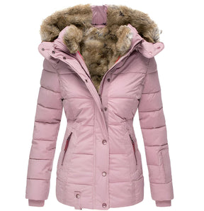 Women's Fitted Hooded Winter Jacket | Bettina in Black - Juana Fashion