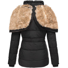 Women's Fitted Hooded Winter Jacket | Bettina in Black - Juana Fashion