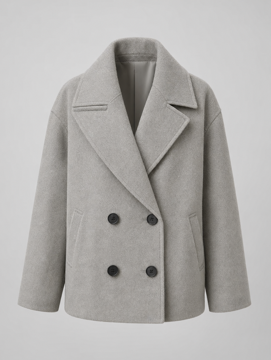 Women's Double-Breasted Peacoat Jacket | Frampton in Navy - Juana Fashion