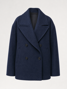 Women's Double-Breasted Peacoat Jacket | Frampton in Black - Juana Fashion