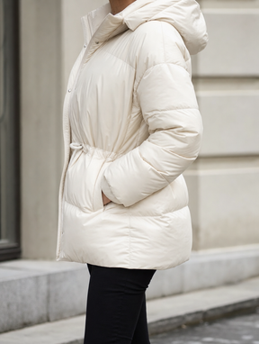 Women's Insulated Hooded Jacket | Grantley in Cream - Juana Fashion